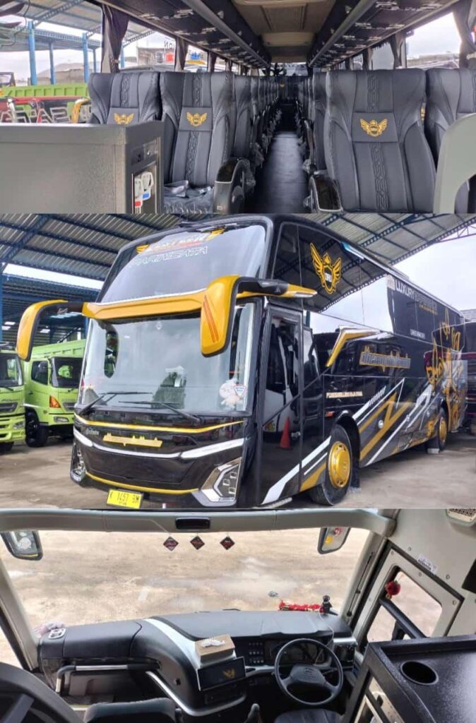 Interior unit dalam galeri bus pariwisata Subulussalam Insan Global